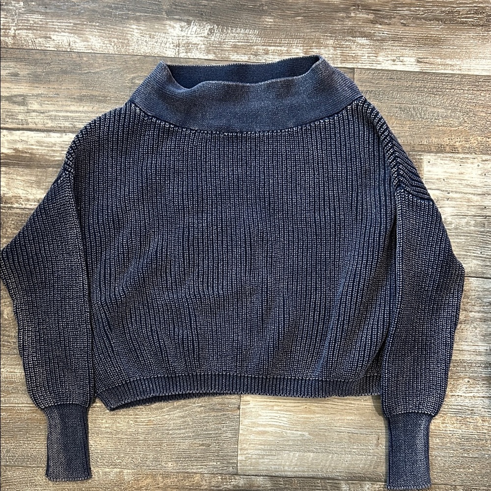 Elan Navy Cowl Neck Sweater